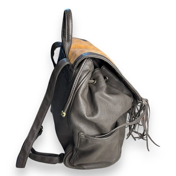 Dream Control Fringe Boho Backpack Grey & Brown - Picture 3 of 10